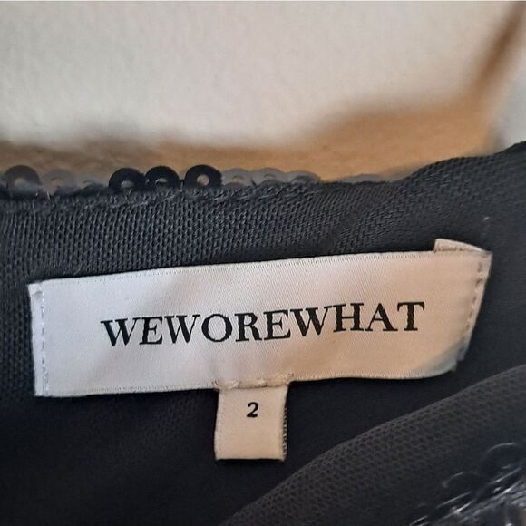 Weworewhat Sequins Midi Dress NWOT Size 2 Black - Picture 2 of 9